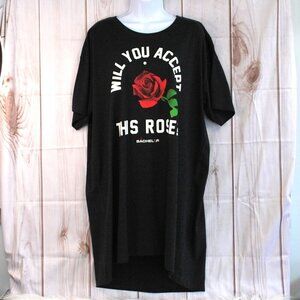 The Bachelor Will You Accept this Rose Sleep Shirt Dress Black XL
